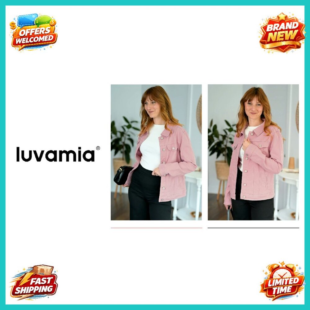 Stretch Fitted Denim Jacket With Button Down Long… - image 8